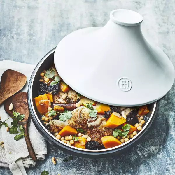Tajine Delight 32 cm induction Blanc Perle Emile Henry