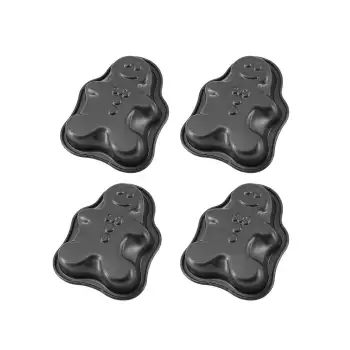 Lot 4 mini moules bonhomme pain d'épices anti-adhésifs De Buyer